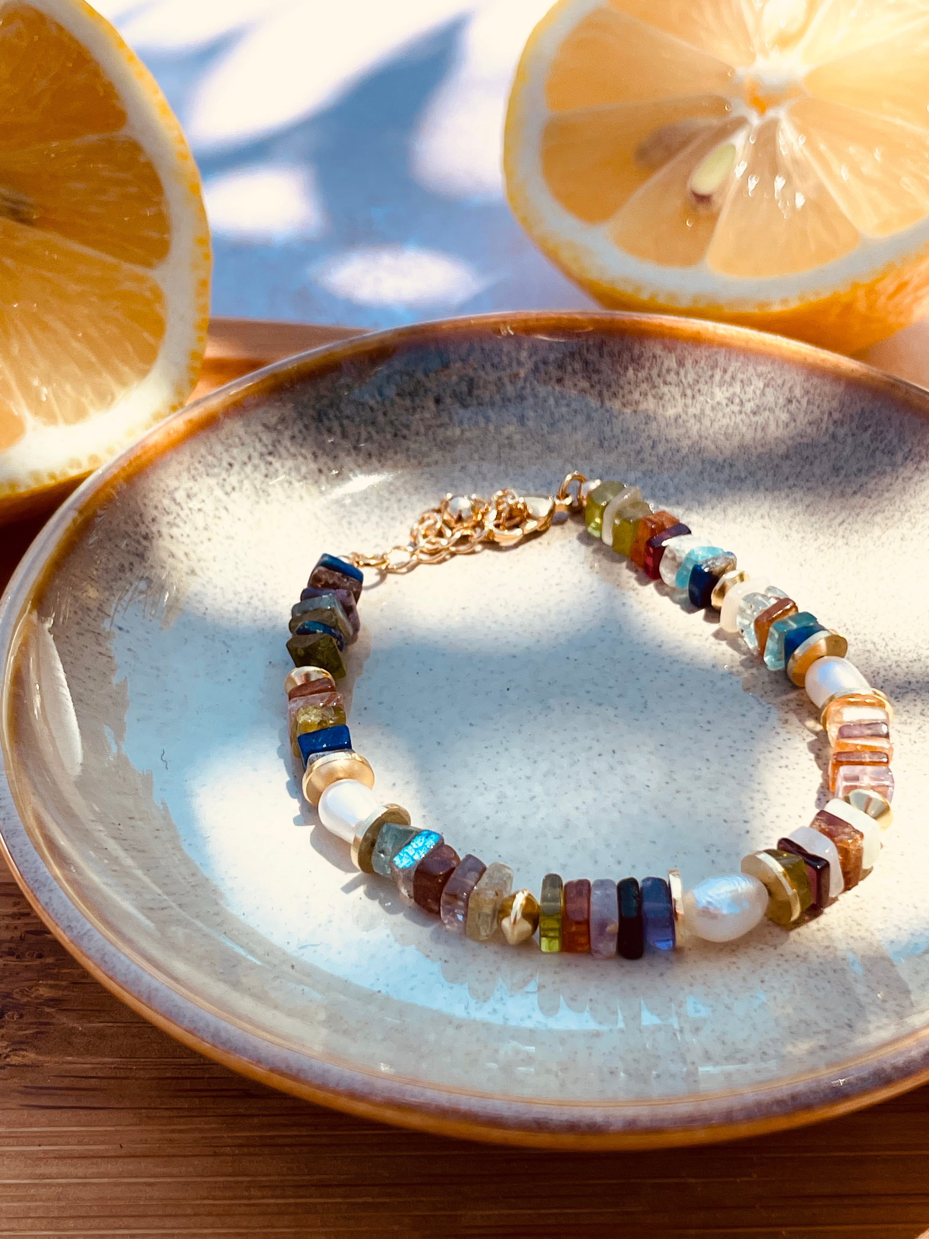 Bracelet perles naturelles et plaqué or Bahlïa Bijoux
