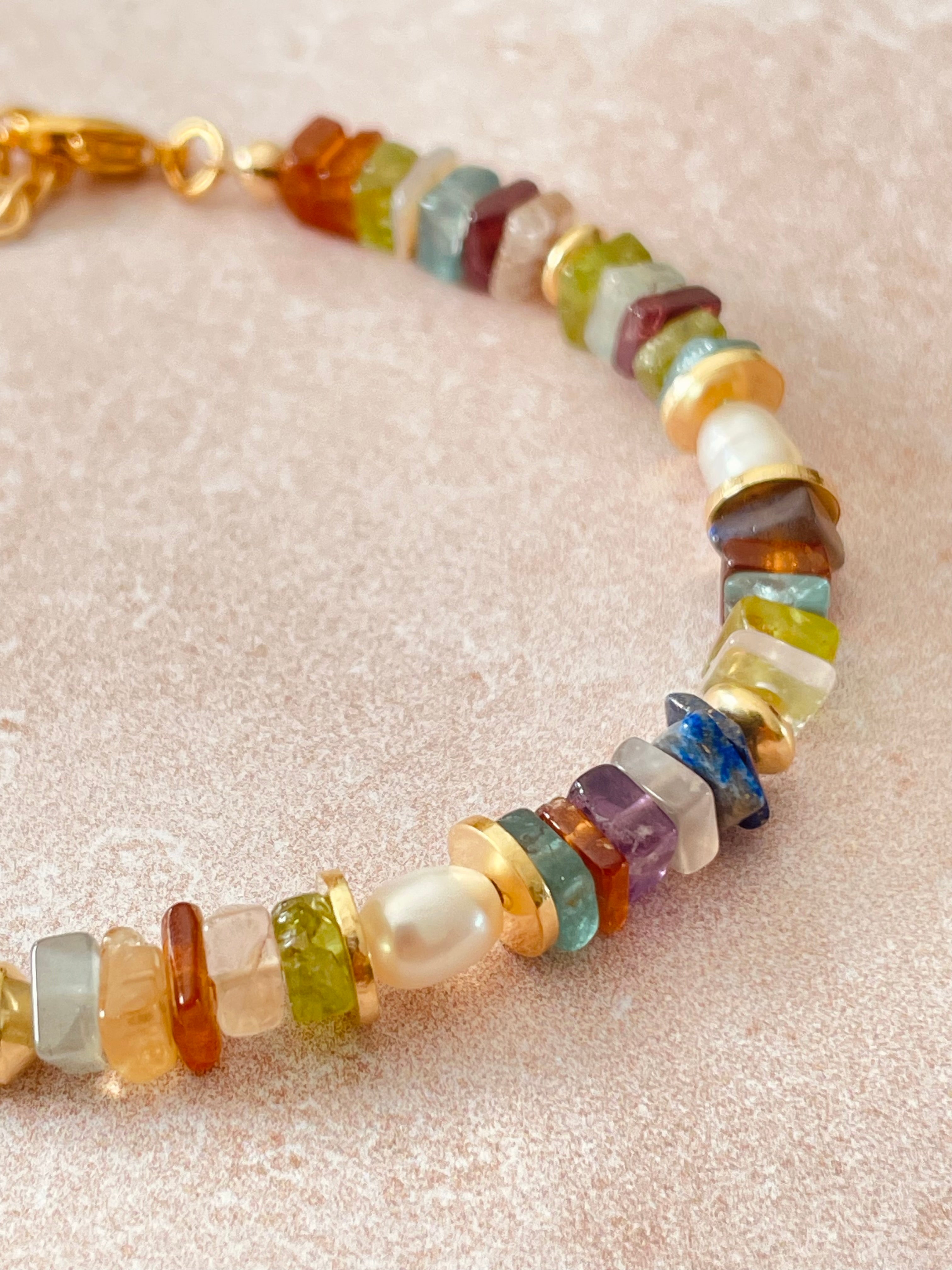 Bracelet perles naturelles et plaqué or Bahlïa Bijoux