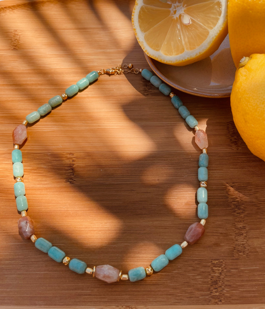Collier plaqué or et perles naturelles Bahlïa bijoux