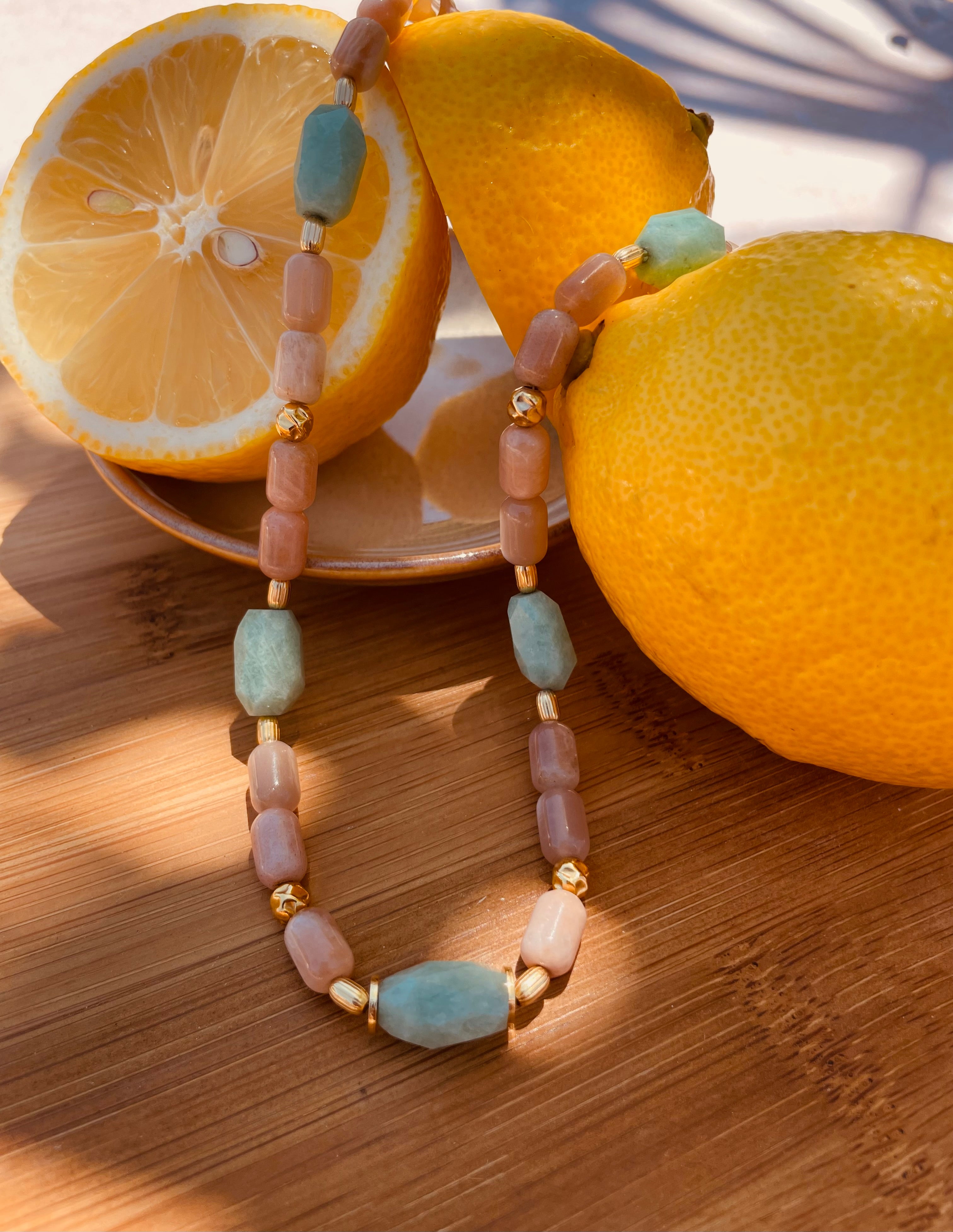 Collier plaqué or et perles naturelles Bahlïa bijoux