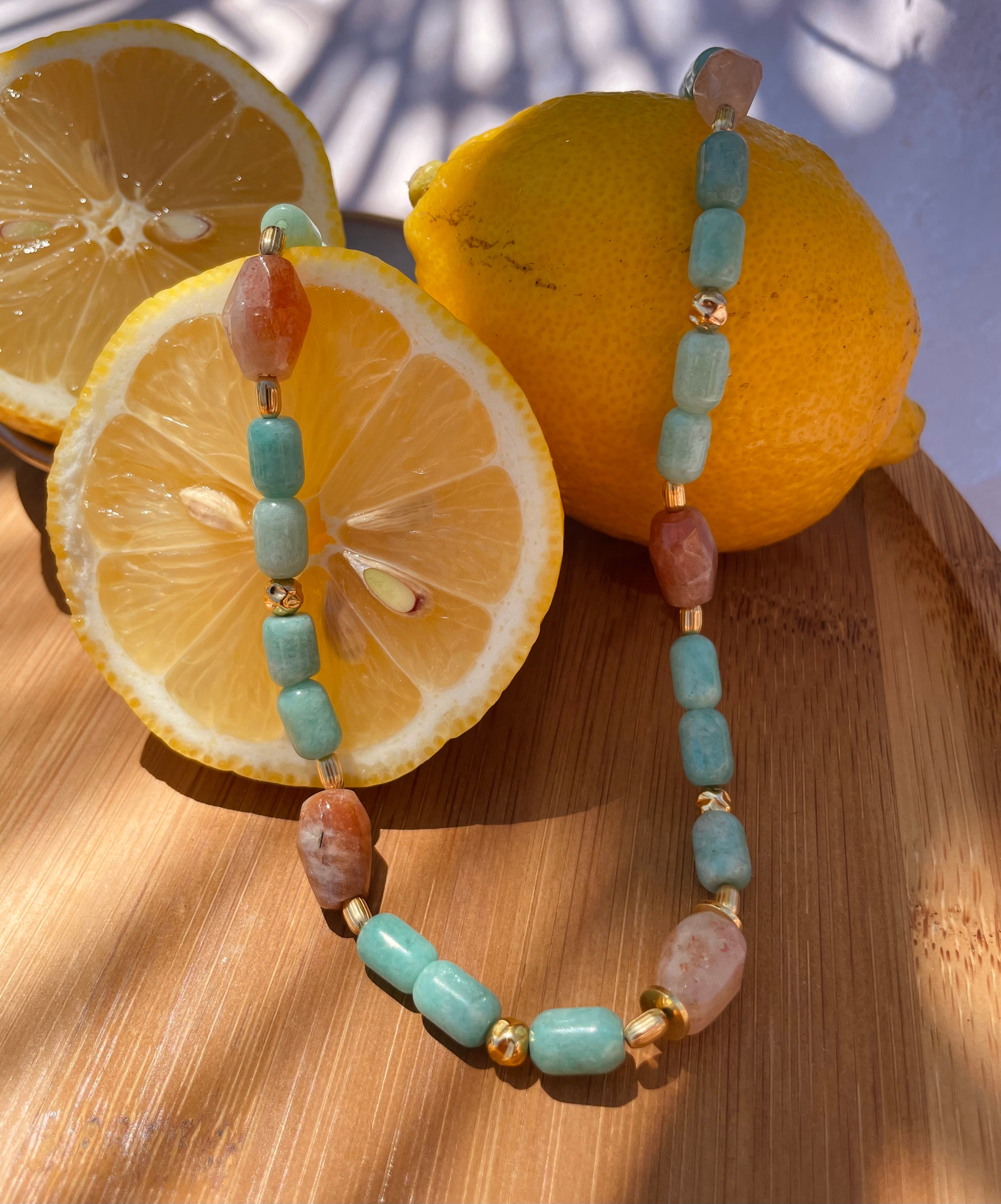 Collier plaqué or et perles naturelles Bahlïa bijoux
