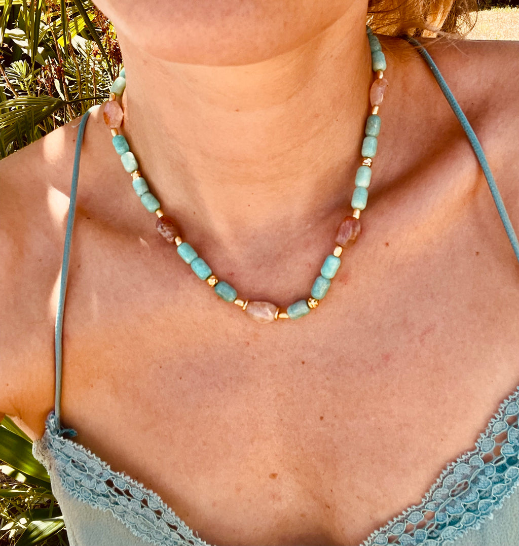 Collier plaqué or et perles naturelles Bahlïa bijoux