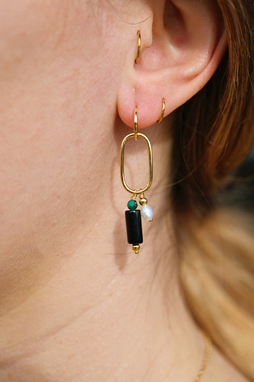 boucles d'oreilles plaqué or et perles naturelles