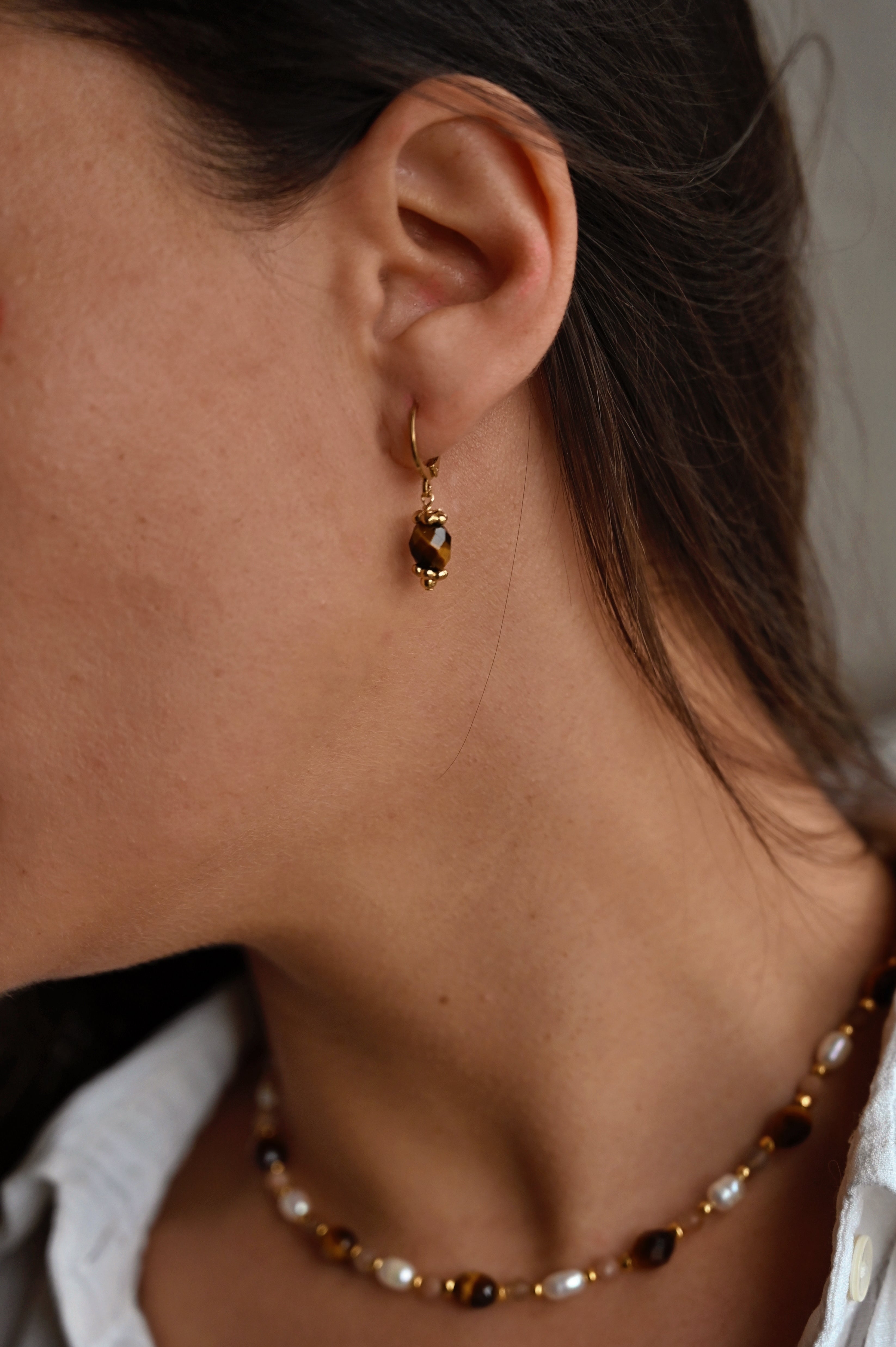 boucles d'oreilles plaqué or fait main
